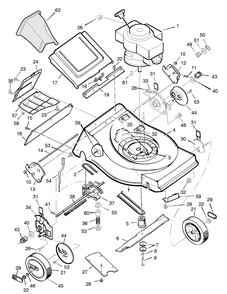 Mower Housing Assembly Diagram and Parts List for 21717X34A 1996 Briggs and Stratton Lawn Mower